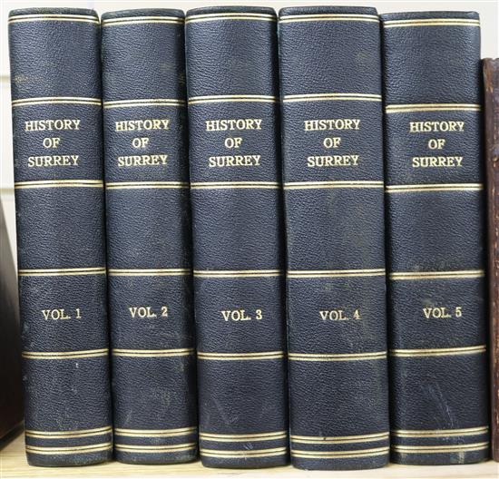 Brayley, Edward Wedlake - A Topographical History of Surrey, 5 vols, 8vo,